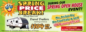 spring travel trailer sale